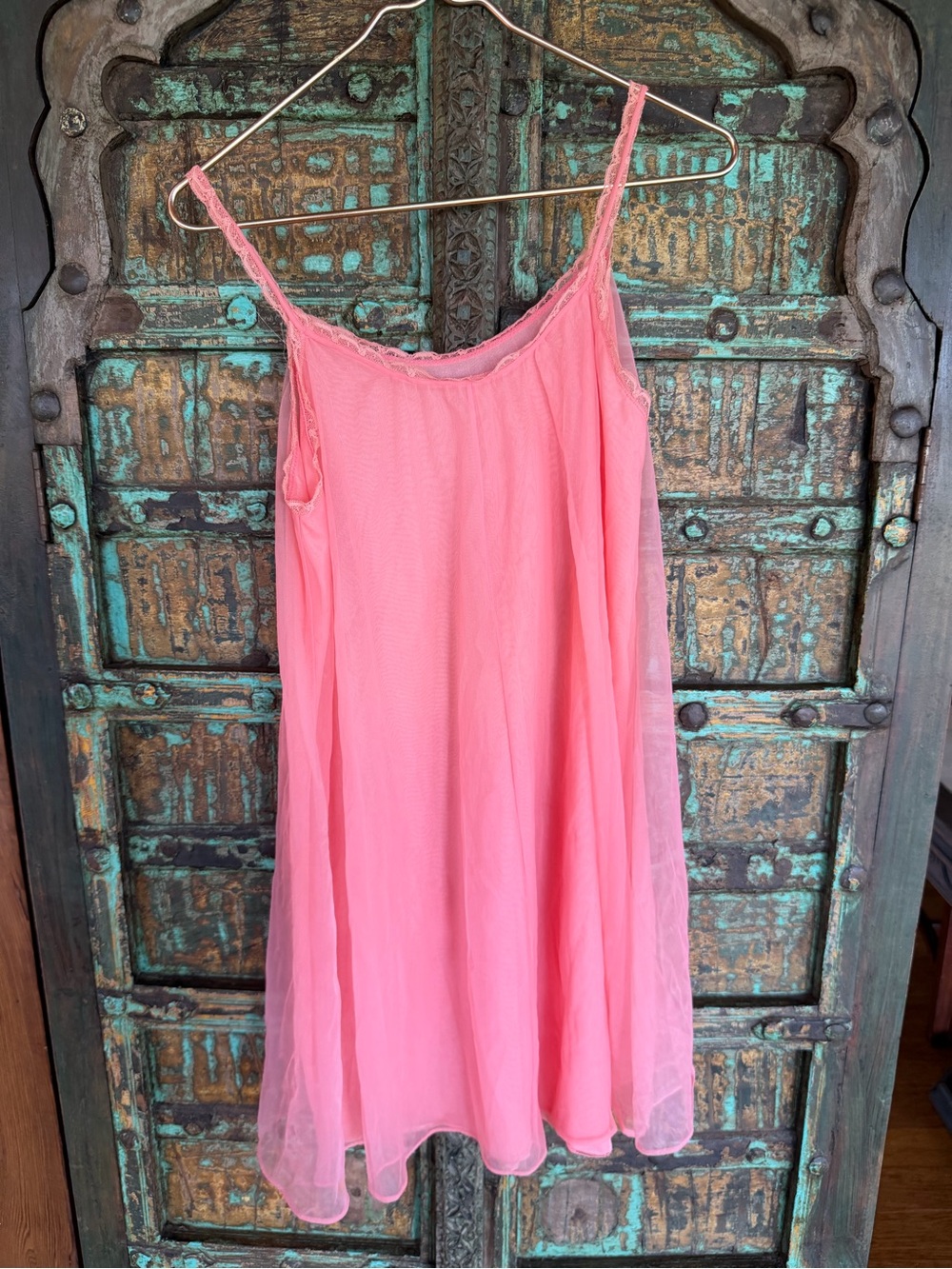 Vintage Pink Peignoir slip nightie imperfection but fabulous - Picture 7 of 14